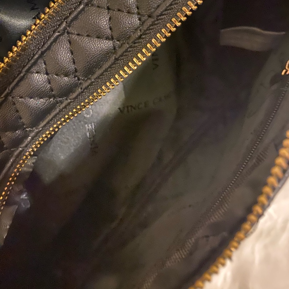 Vince Camuto Quilted Black Crossbody Makeup/Travel Bag - Picture 5 of 6